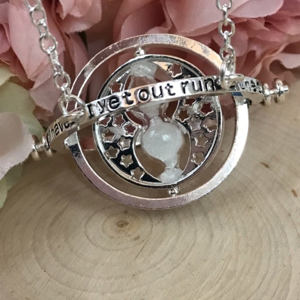 3/$30 Harry Potter Time Turner Silver Necklace - Picture 2 of 8